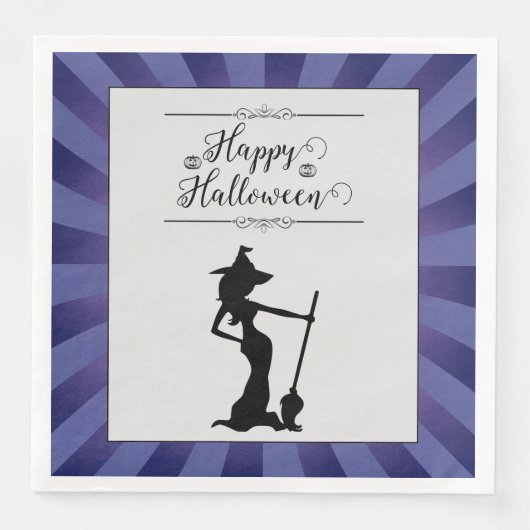 Paarse Starburst Heks Halloween Servet (Voorkant)