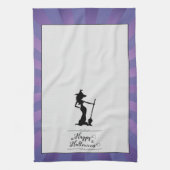 Paarse Starburst Heks Halloween Theedoek (Verticaal)