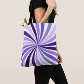 Paarse Starburst Tote Tas Lilac Rays Patroontas (Dichtbij)