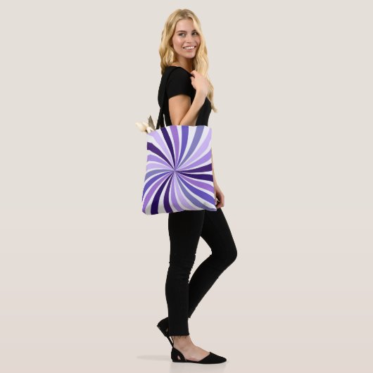 Paarse Starburst Tote Tas Lilac Rays Patroontas (Op model)