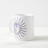 Paarse Starburst Yin Yang Koffiemok (Voorkant links)