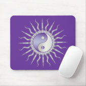 Paarse Starburst Yin Yang Muismat (Met muis)