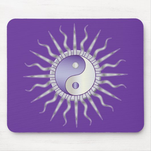 Paarse Starburst Yin Yang Muismat (Voorkant)