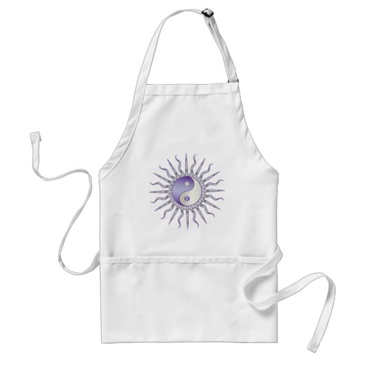 Paarse Starburst Yin Yang Standaard Schort (Voorkant)