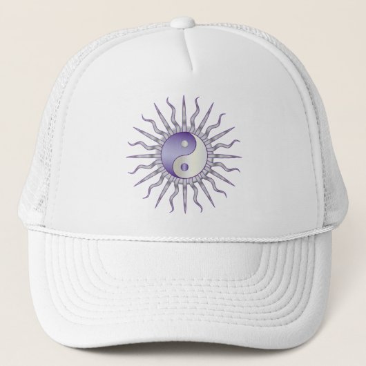 Paarse Starburst Yin Yang Trucker Pet (Voorkant)