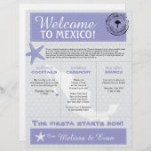 Paarse Starfish Cabo Mexico Welkomstbrief (Voorkant / Achterkant)