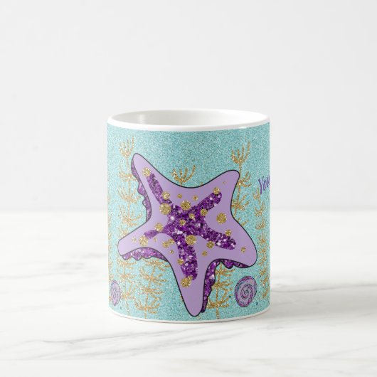 Paarse Starfish onder de Mok van het Zee Mam (Center)