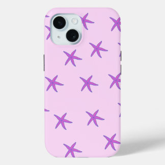 Paarse Starfish telefoonhoesje iPhone 15 Case