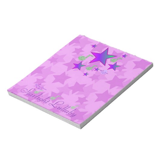 Paarse Starlight Lullaby Notitieblok (Linkerzijde)
