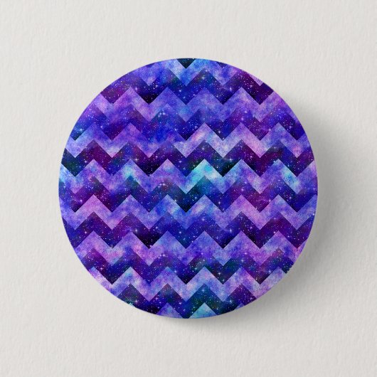 Paarse Starry Galaxy Waterverf Chevron Ronde Button 5,7 Cm (Voorkant)