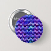 Paarse Starry Galaxy Waterverf Chevron Ronde Button 5,7 Cm (Voorkant /achterkant)