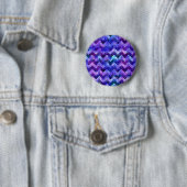 Paarse Starry Galaxy Waterverf Chevron Ronde Button 5,7 Cm (In situ)