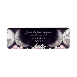 Paarse Starry Sky Triple Moon Handfasting Etiket