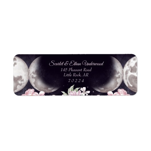 Paarse Starry Sky Triple Moon Handfasting Etiket (Voorkant)