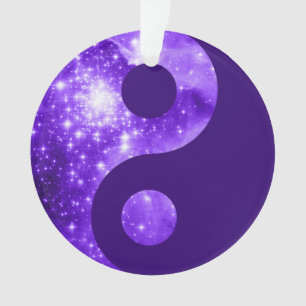 Paarse Stars Yin Yang Symbol Ornament