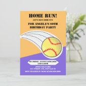 Paarse startwedstrijd Softball Birthday (Staand voorkant)