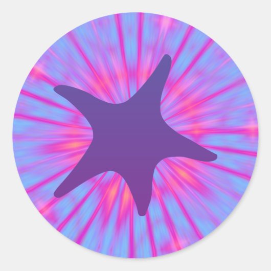Paarse Starvis Ronde Sticker (Voorkant)