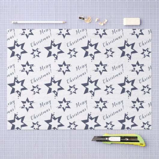 Paarse Stary - Vrolijk Kerstfeest Tissuepapier (Craft)