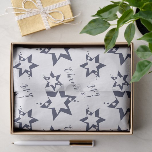 Paarse Stary - Vrolijk Kerstfeest  Tissuepapier (Geschenk)