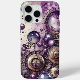 Paarse Steampunk Abstract Wrap iPhone 15 Pro Max Hoesje