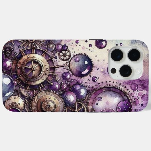 Paarse Steampunk Abstract Wrap Case-Mate iPhone Case (Achterkant (horizontaal))