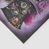 Paarse Steampunk Beauty Tissuepapier (Detail)