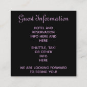 Paarse steampunk bruiloft gasten reserveringen inf informatiekaartje (Voorkant)