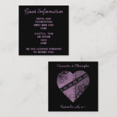 Paarse steampunk bruiloft gasten reserveringen inf informatiekaartje (Voorkant / Achterkant)