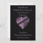 Paarse Steampunk Heart Engagement Party Bridal Kaart (Achterkant)