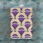 Paarse Steampunk-luchtschepen Heupfles