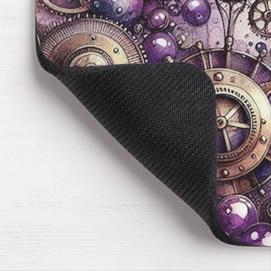Paarse Steampunk Mousepad Muismat (Hoek)