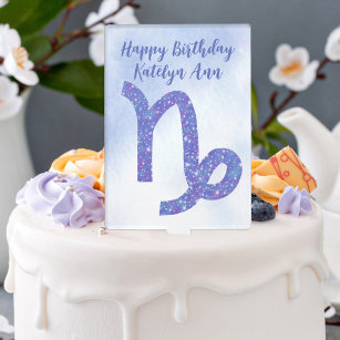 Paarse Steenbok Astrologie teken Verjaardag Cake Topper