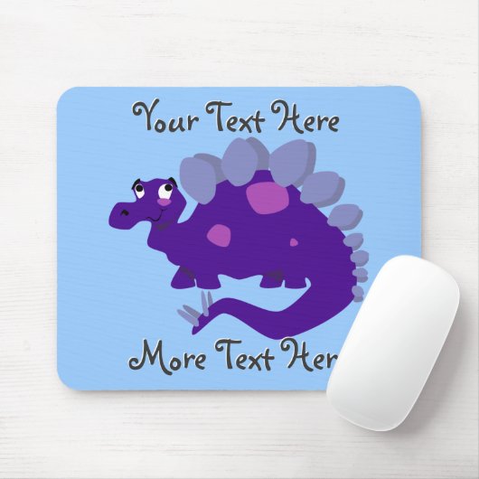 Paarse Stegosaurus Mousepad Muismat (Met muis)