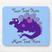 Paarse Stegosaurus Mousepad Muismat (Voorkant)
