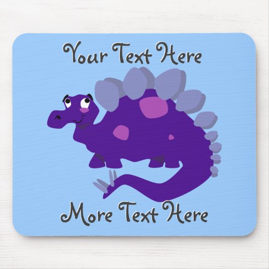 Paarse Stegosaurus Mousepad Muismat (Voorkant)