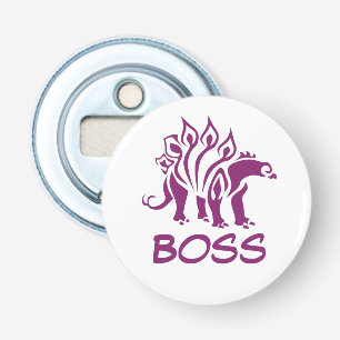 Paarse Stegosaurus spiked dinosaurus Button Flesopener