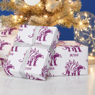 Paarse Stegosaurus spiked dinosaurus Cadeaupapier