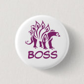 Paarse Stegosaurus spiked dinosaurus Ronde Button 3,2 Cm (Voorkant)