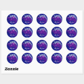 Paarse Stegosaurus-Stickers Ronde Sticker (Vel)