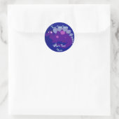 Paarse Stegosaurus-Stickers Ronde Sticker (Tas)