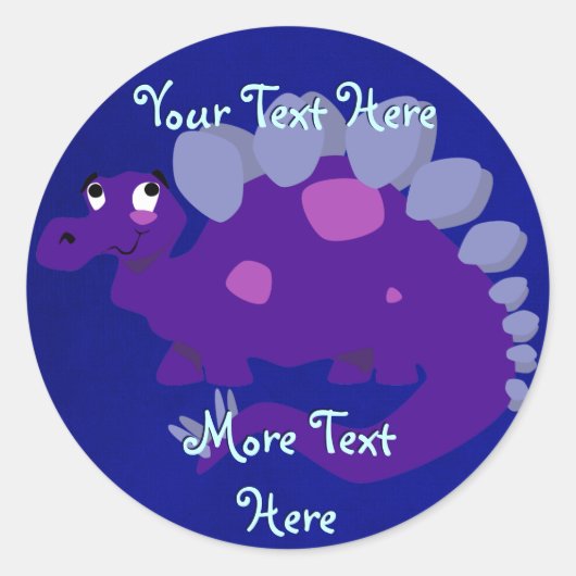 Paarse Stegosaurus-Stickers Ronde Sticker (Voorkant)