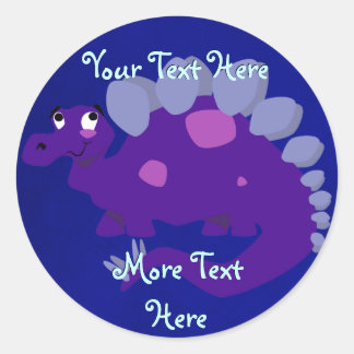Paarse Stegosaurus-Stickers Ronde Sticker