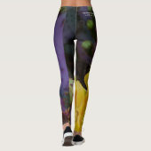 Paarse stekelige perencactus met gele bloemen leggings (Achterkant)
