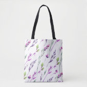 Paarse stem en olie tote bag (Voorkant)
