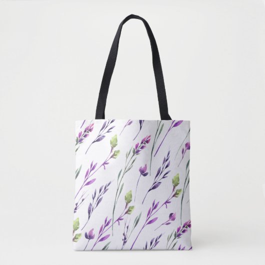 Paarse stem en olie tote bag (Voorkant)