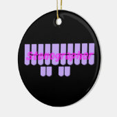 Paarse stembanden keramisch ornament (Links)