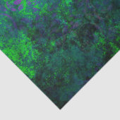 Paarse Stencil Flowers op Green Decoupage Tissuepapier (Detail)