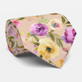 Paarse stengels Waterverf Stropdas (Opgerold)