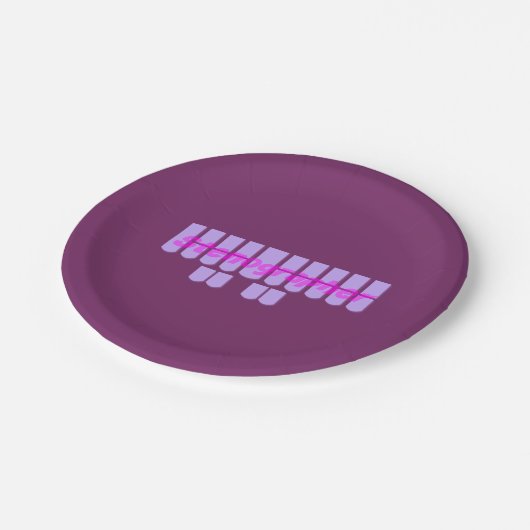 Paarse Stenografe Steno Machine Keys Party Bord (Gekanteld)