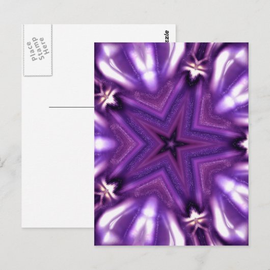 Paarse ster briefkaart (Voorkant / Achterkant)